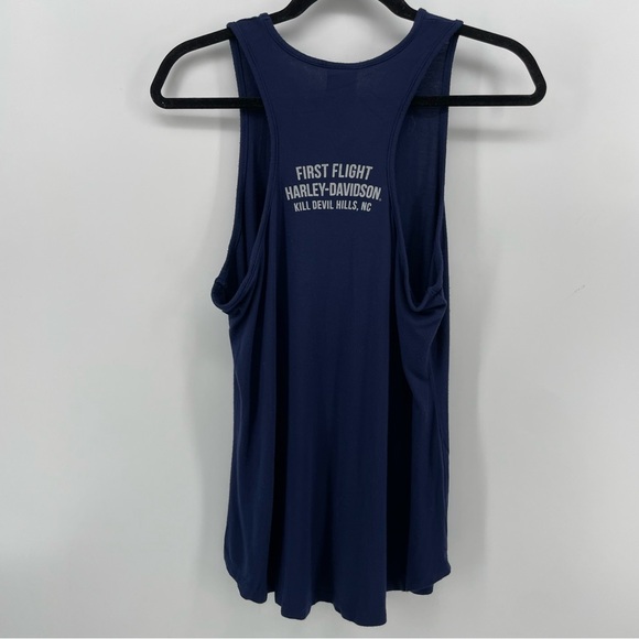 Harley Davidson Womens Tank Top Navy Blue Skull M - Picture 5 of 7